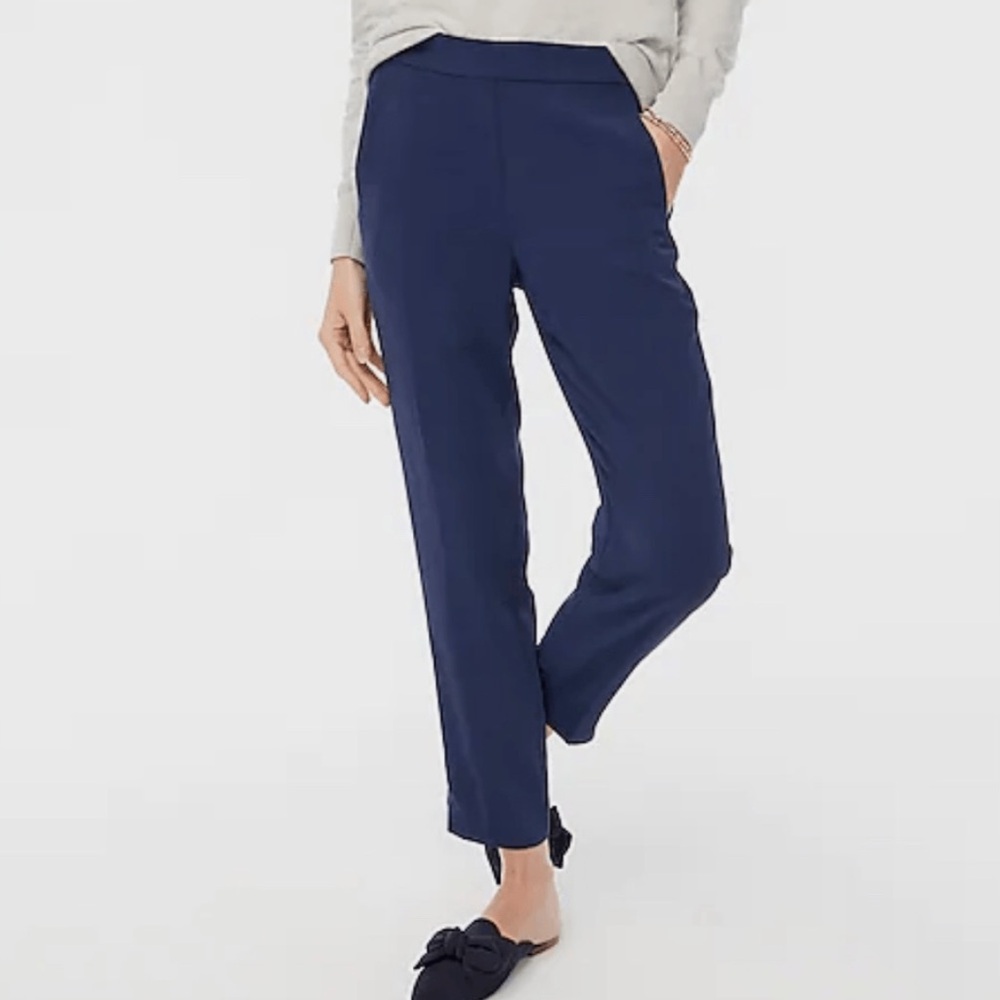 J. Crew Factory Jamie Pant with Elastic Waist Navy Blue Size 12 - Picture 13 of 14